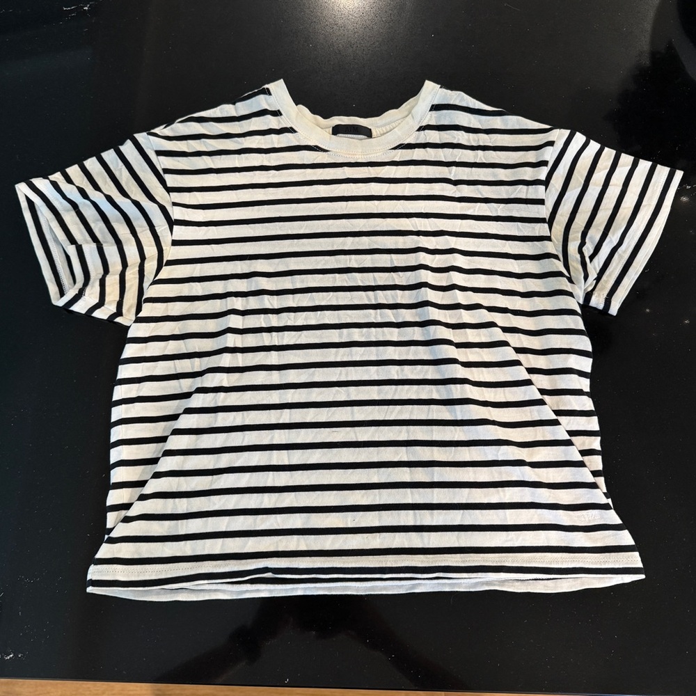 ATM Anthony Thomas Melillo Stripe Top S/S Black White